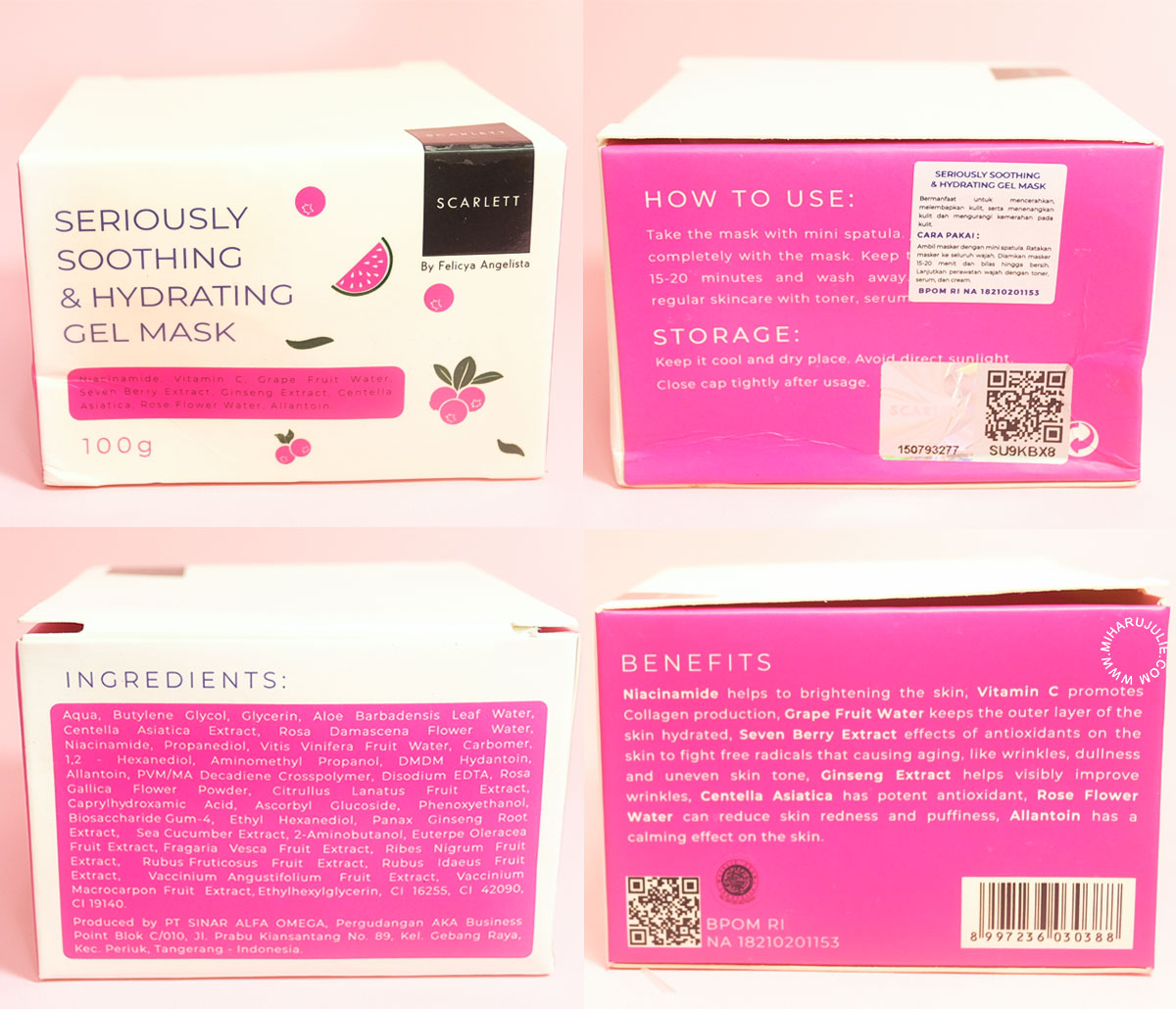 Harga Scarlett Seriously Soothing Hydrating Cooling Mask